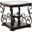 Table de bout avec rangement à plateau en verre avec rangement Warba