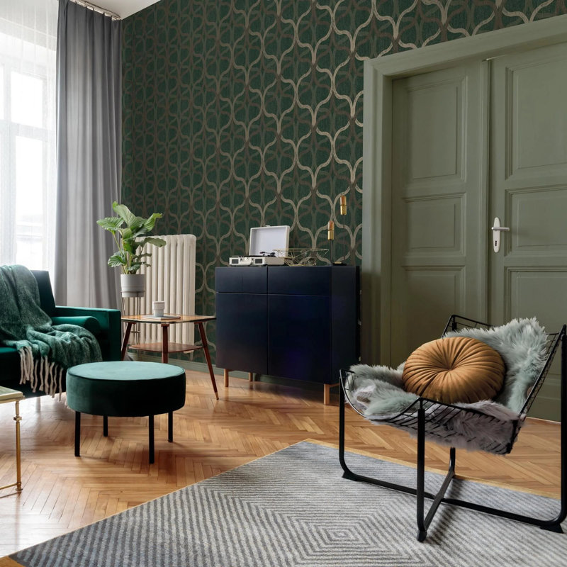 Boutique Refine Geometric Wallpaper, Green