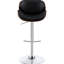 Dining Room Adjustable Bar Stool In Black - Upholstery, Walnut Curved Back, Base And For A Stylish Comfortable