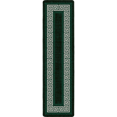 Residency Andros Key Emerald Traditional Greek Area Rug