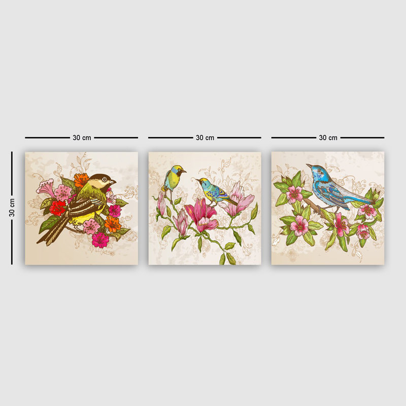 Superbe ensemble de peinture sur toile décorative (3 pièces), 100% toile, taille totale: 11,8 x 35,4 pouces | 100% cadre en bois, épaisseur: 1,2 po | Parfait pour le salon, la chambre à coucher et le bureau, collection d'art accrocheuse