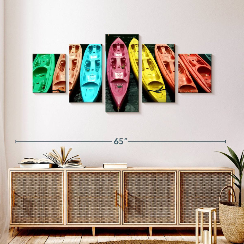 Kayaks en couleurs, H 24 po x l 55 po