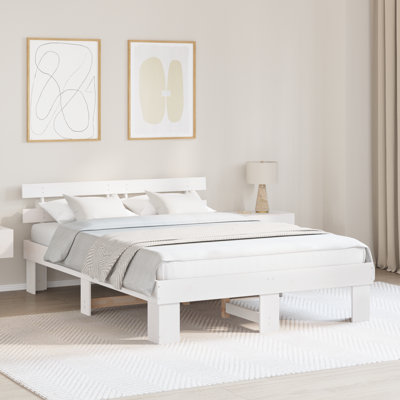 Bed Frame With Headboard Solid Wood Pine