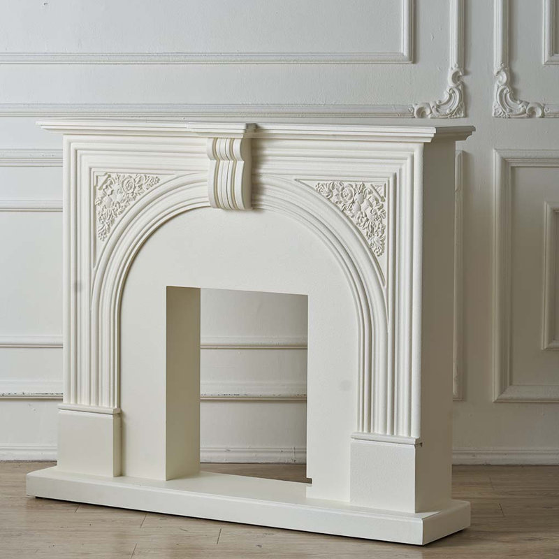 Foyer de style français sculpté, Beige / laiton antique