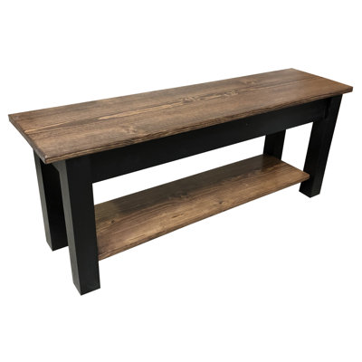 Banc de rangement en bois massif Mccardle