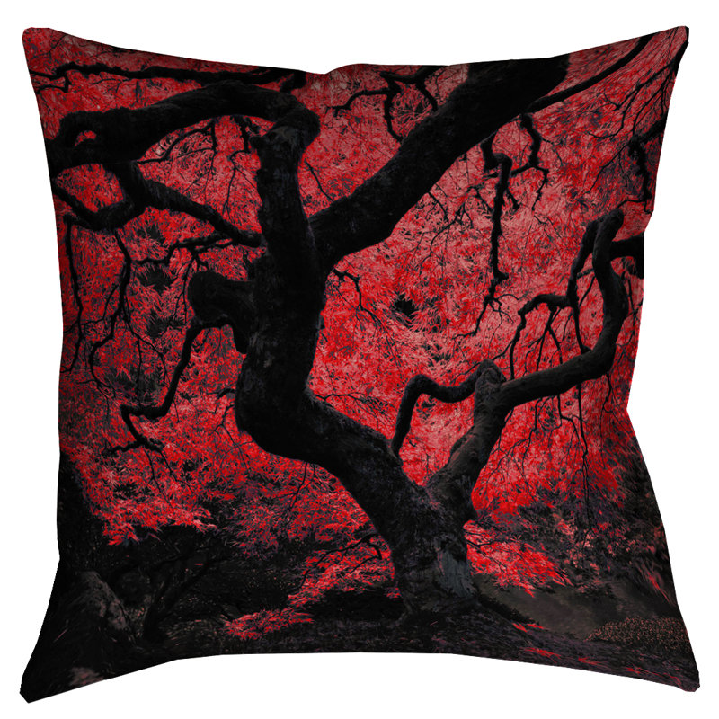 Housse de coussin 100% coton Justin Duane, 14 po x 14 po, Rouge