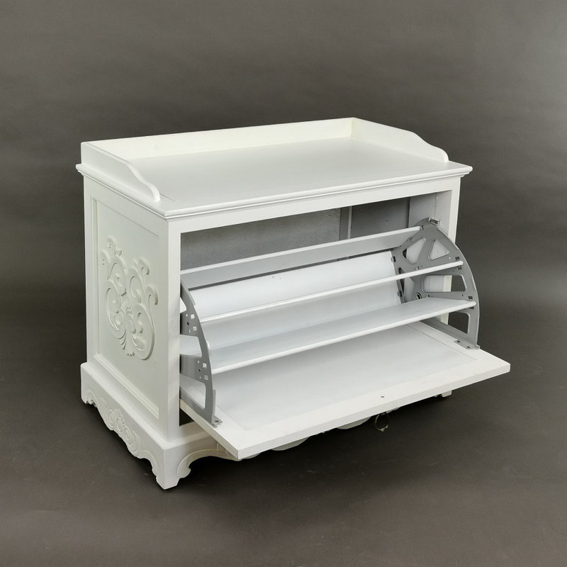 9 Pair Shoe Storage Bench, White