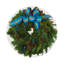 Christmas Wreath Vegan Leather Round Pebble Placemat-536980163
