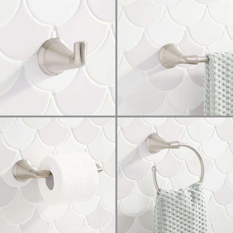 Ensemble de quincaillerie de salle de bain 4 pièces Signature Hardware, Nickel brossé