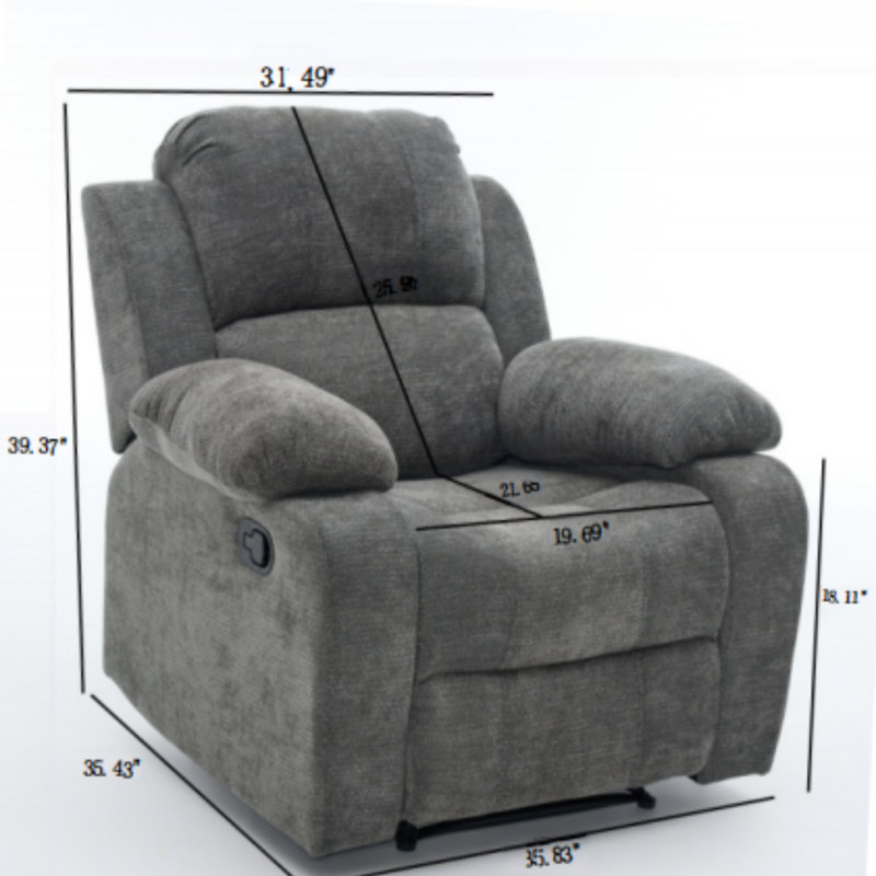 Canapé inclinable, Gris foncé antique