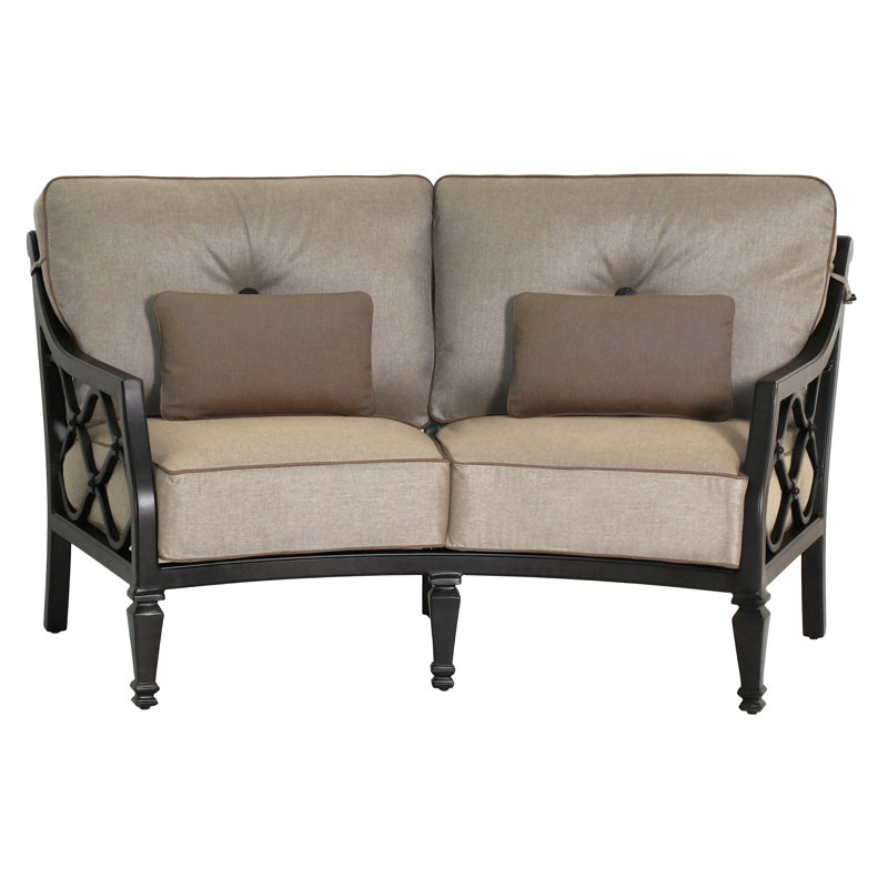 Villa Bianca 71'' Wide Straight Aluminum Loveseat with Sunbrella® Cushions