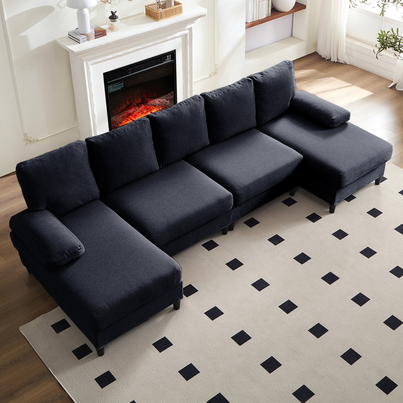 Rachual 2 - Piece Upholstered Sectional, Dark Gray Linen
