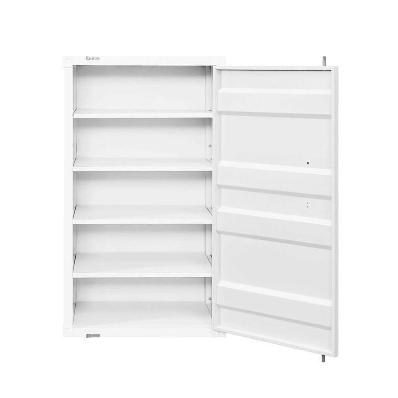 Commode blanche à 1 porte avec serrure de contenant