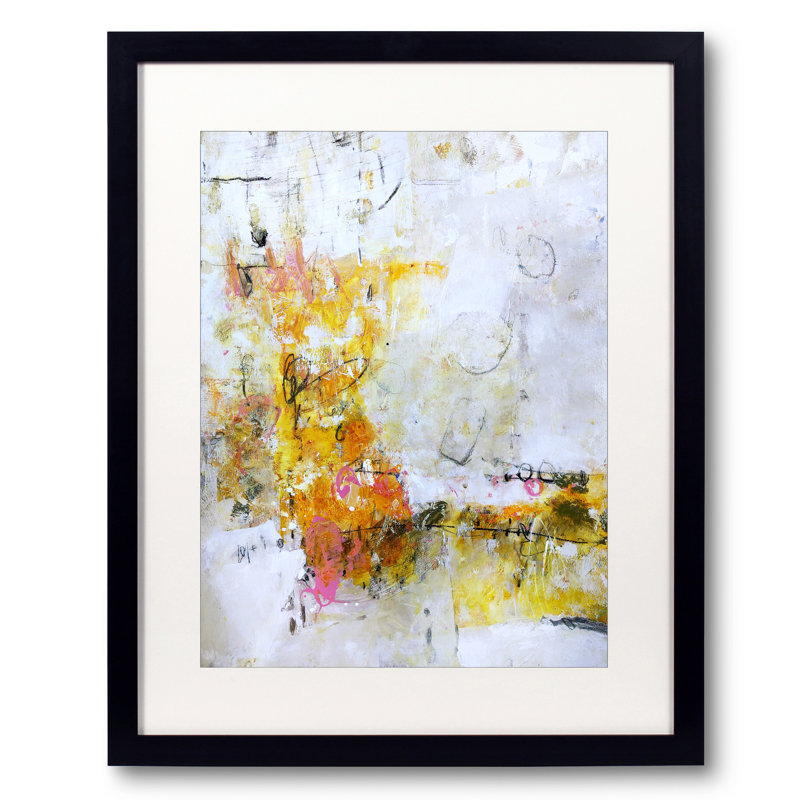 «Softly Nice» par Elizabeth Chapman - Peinture, H 31,25 po x l 25,25 po, Papier avec cadre noir