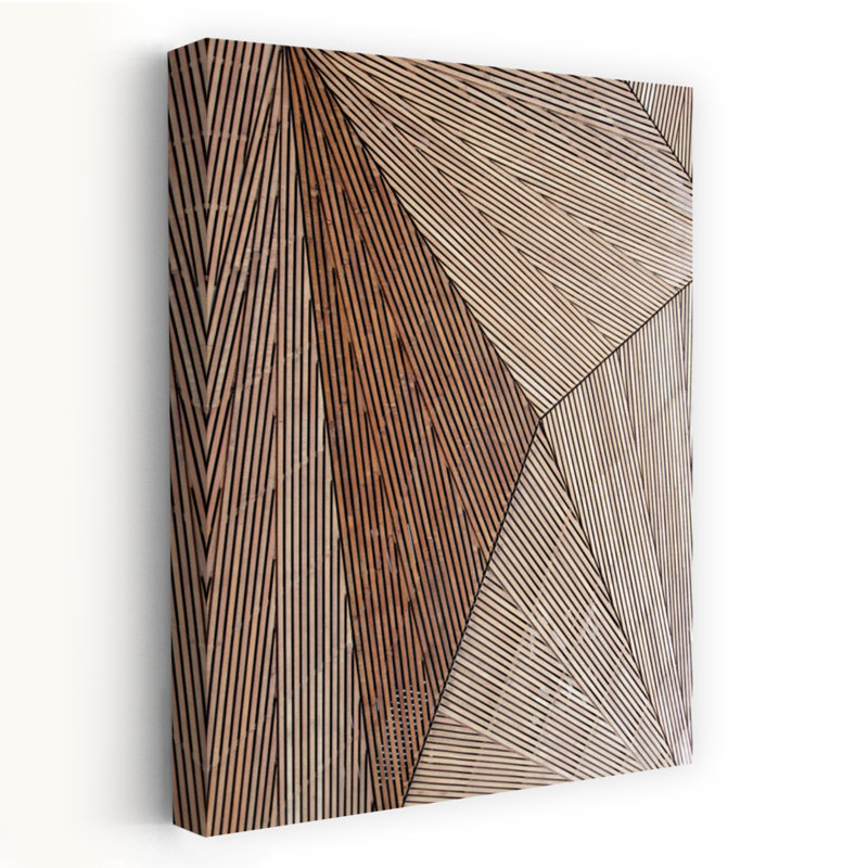 Structure en bois, art abstrait contemporain, H 24 po x l 16 po