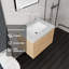 Meuble-lavabo flottant élégant avec comptoir en marbre de culture et portes à fermeture douce-133668189