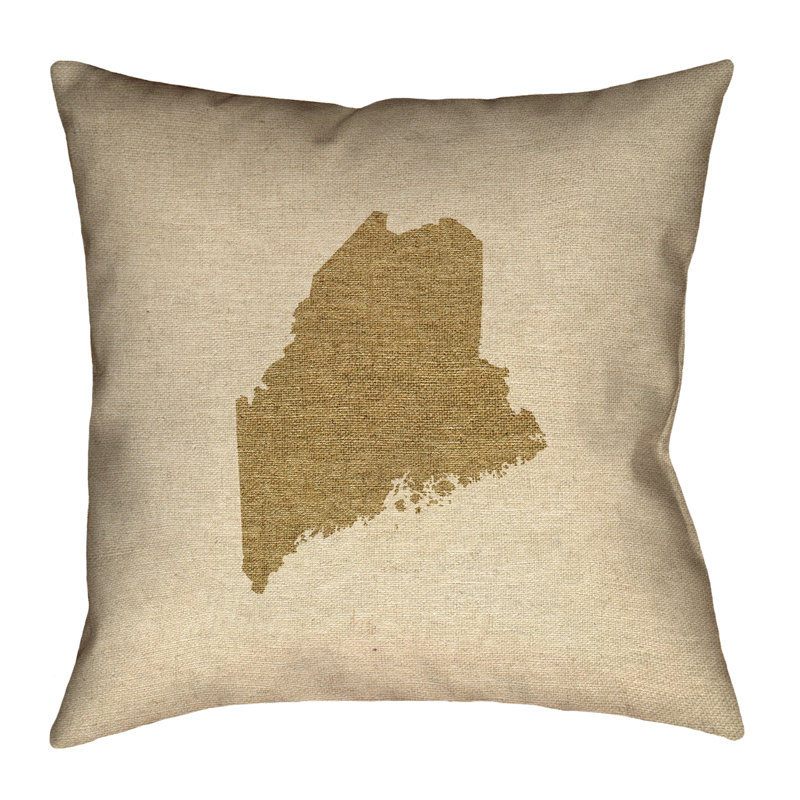Coussin décoratif à fermeture éclair Kainen Smith Maine, 16 po x 1 po, Marron foncé, Polyester filé
