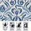 Colwart Damask Shower Curtain 72" × 72" – Elegant Damask Print Fabric Bathroom Decor