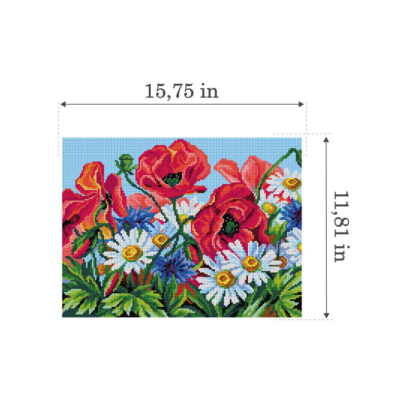 Gobelin canvas for halfstitch without yarn Wildflowers 3598J