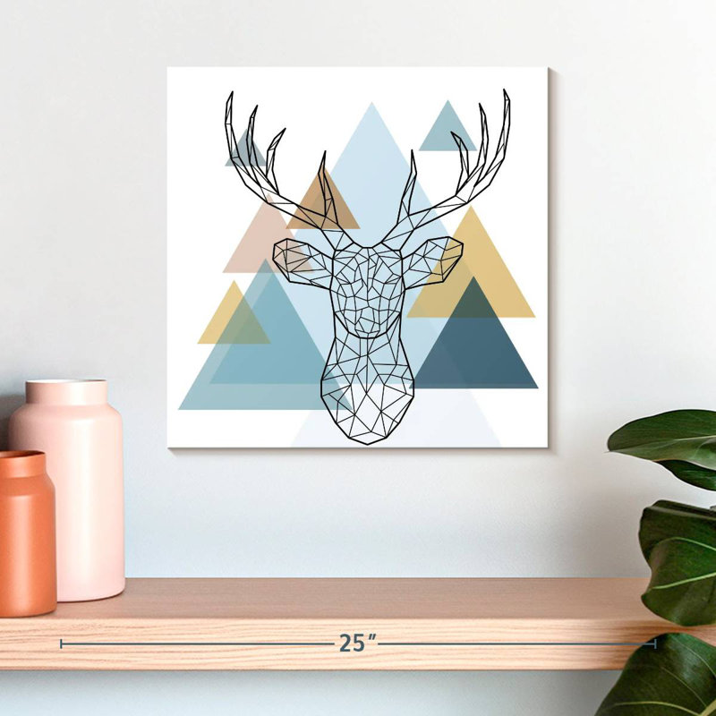 Crowle Geometry Deer, 16" H x 16" W