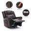 Fauteuil inclinable manuel berçant en faux cuir Ragh avec massage et chaleur