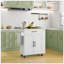Îlot de cuisine roulant avec rangement, prises de courant, ports USB et porte-serviettes pour plus de commodité et d'organisation-498605131