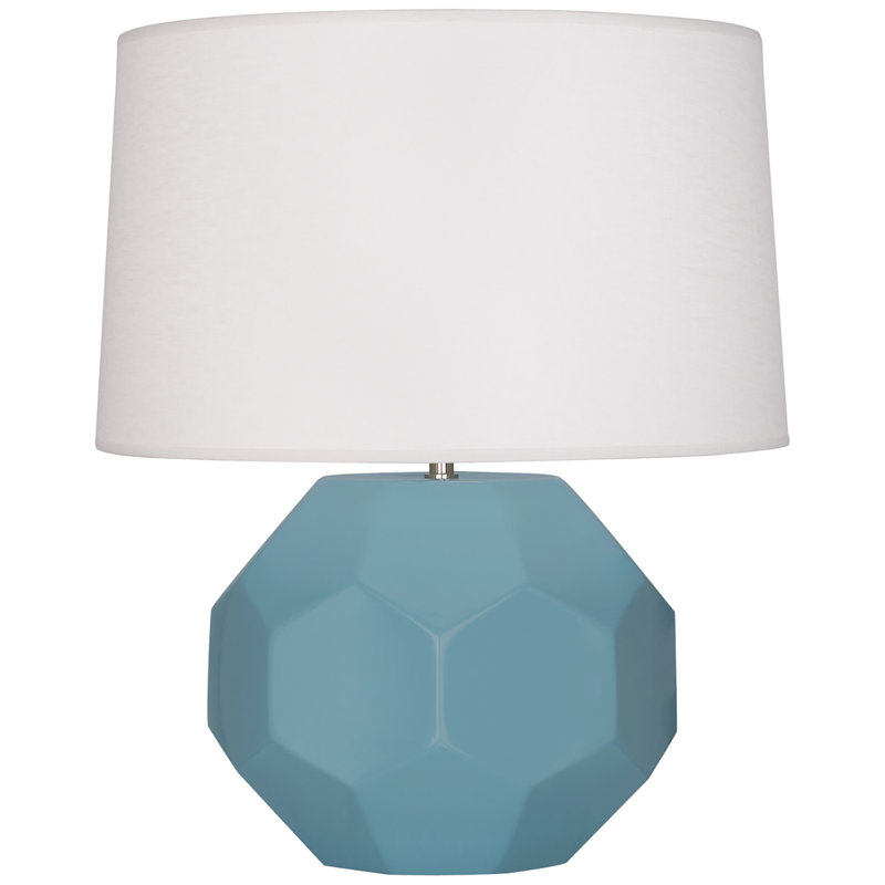 Small Franklin Accent Lamp, 16.5" H x 12.5" W x 12.5" D, Matte Steel Blue