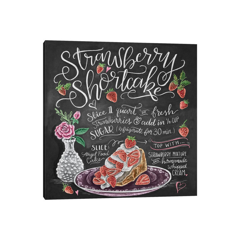 Strawberry Shortcake Recipe - impression sur toile tendue, H 12 po x l 12 po x P 0,75 po