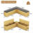 L-Shaped Corner Bench With Storage, Breakfast Nook Bench With Gray Cushions, Natural-1167778547
