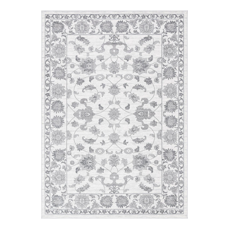 Musselman Rug, Rectangle 7'10" x 10', White Gray