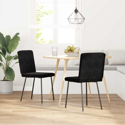  Dining Chairs 2 Pcs Black Velvet