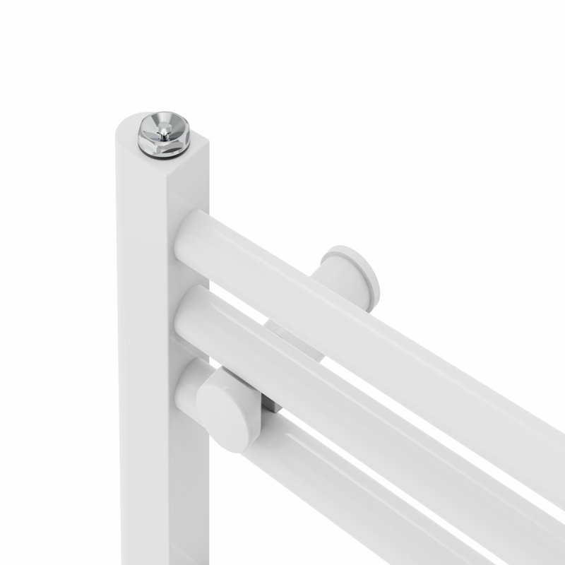 Wiest Straight Heated Towel Rail Radiator Bathroom Ladder Warmer, 60cm H x 60cm W x 3cm D, White