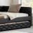 Modern PU Leather Upholstered Daybed with Trundle & LED Armrests-552372683