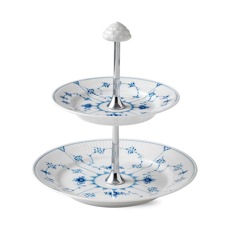 Royal Copenhagen Blue Fluted Plain Tiered Stand