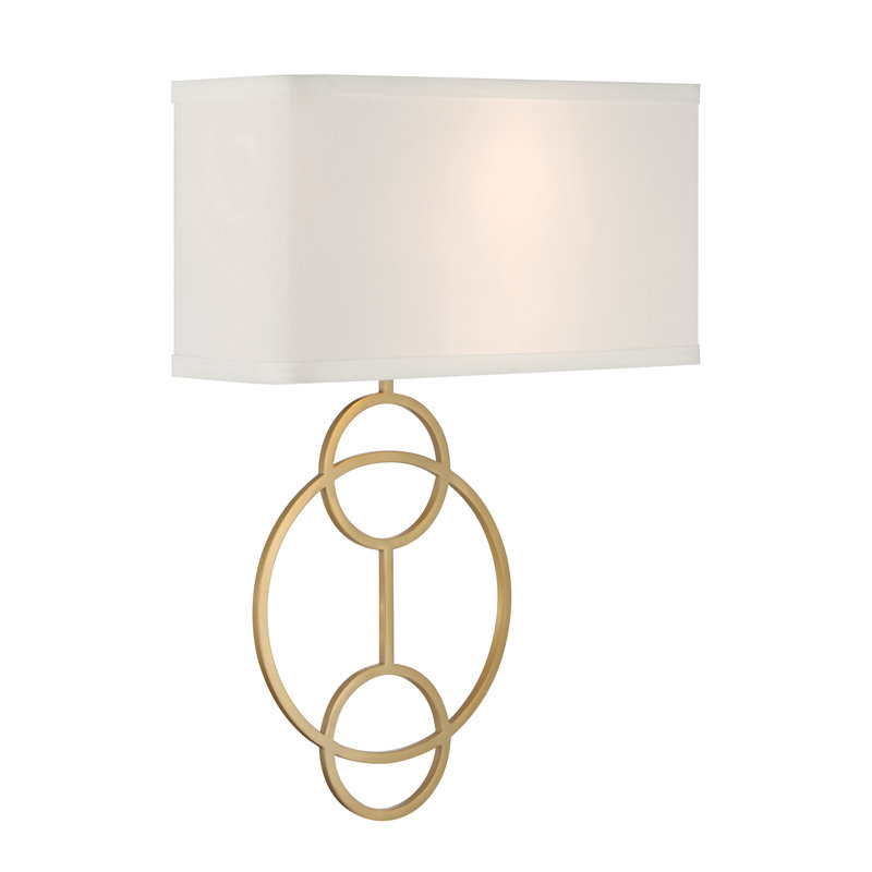 Applique murale dorée 2 lumières Carpenter, Blanc