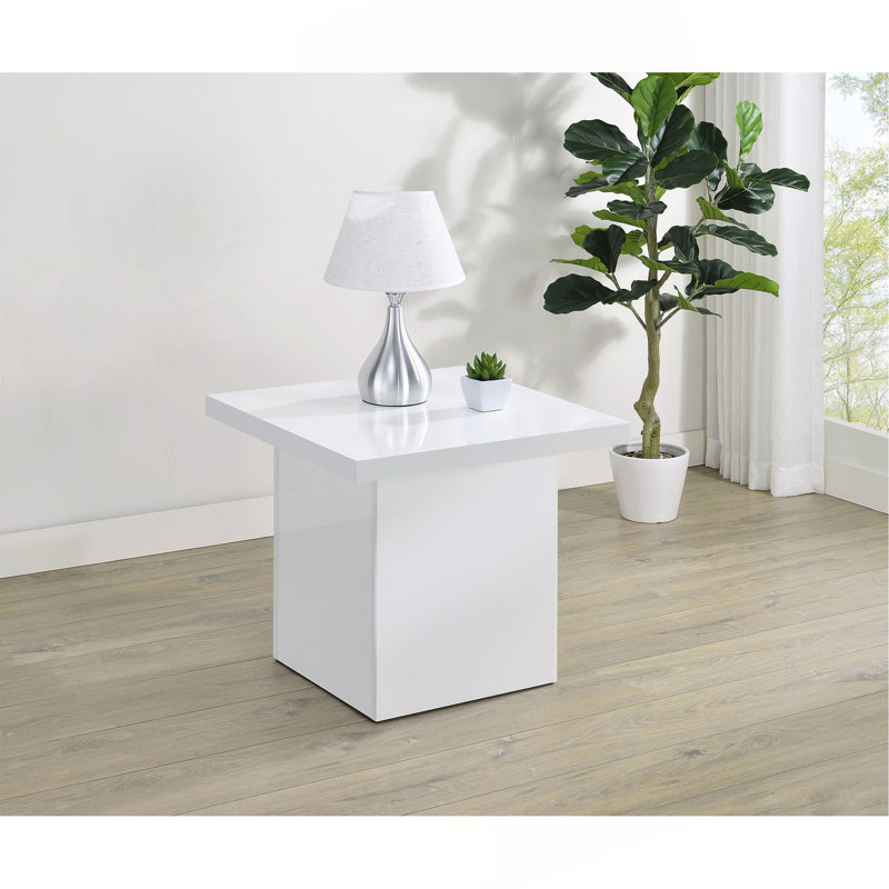 Table de bout Eldridge, Gloss White