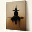 Silhouette de sorcière en flou de mouvement, tableau abstrait numérique sur toile tendue sur châssis, 61 cm (H) x 91 cm (L), prêt à accrocher