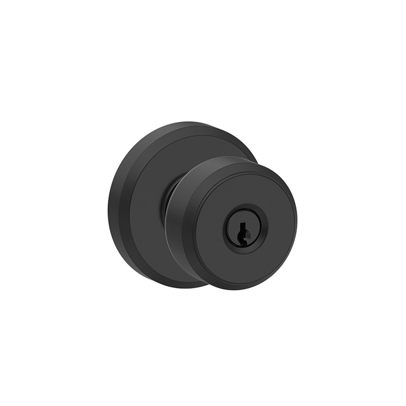 Bowery Keyed Entry Knob with Greyson Trim, Matte Black
