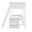 Lit mezzanine simple avec tablettes et bureau