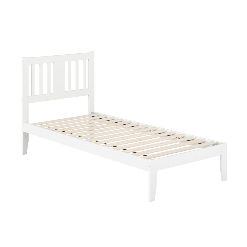 Zosia Solid Wood Slat Bed, Extra-Long Twin, White