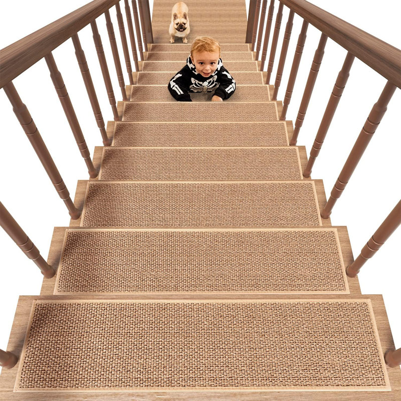 Tapis d'escalier antidérapant Bryelle, Beige