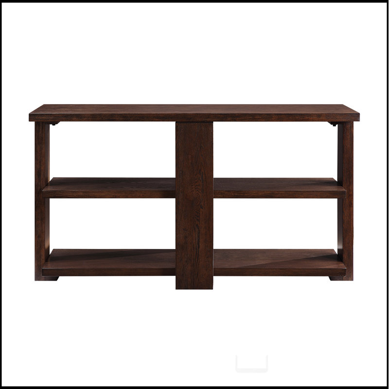Walnut Sofa Table with 2-Shelf