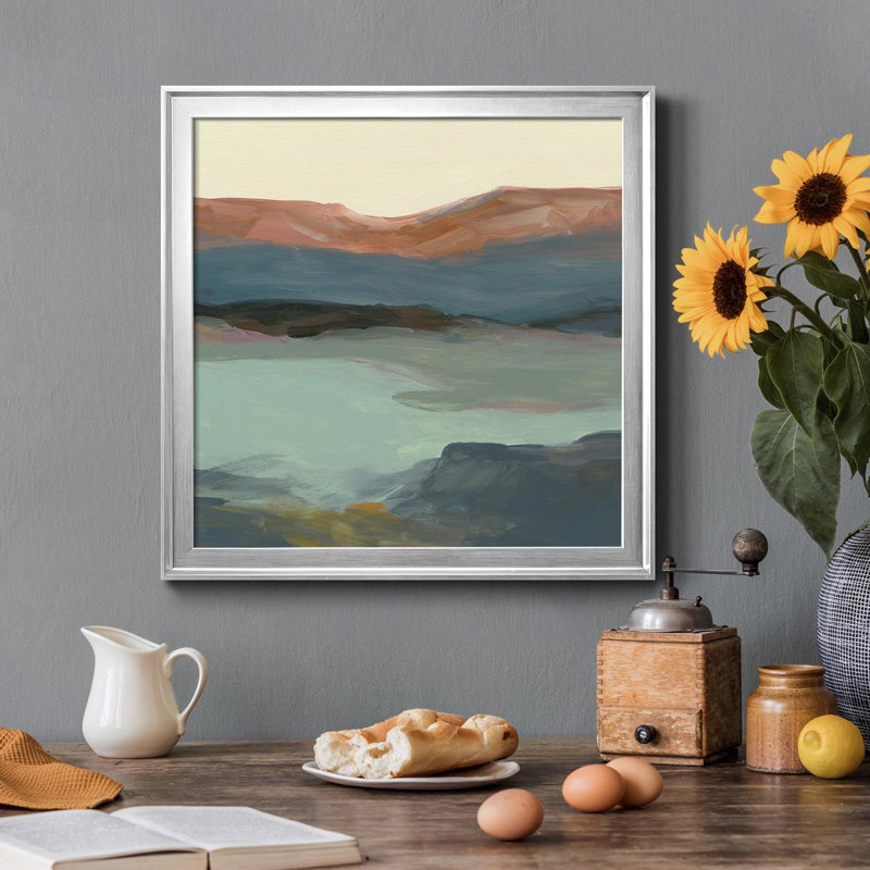 "Rolling Bluff", art textuel sur toile, Toile argentée, H 17,5 po x l 17,5 po x P 1,5 po