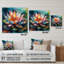 «Pink Lotus Floral Dreams II», art mural acrylique sur lotus-995562095
