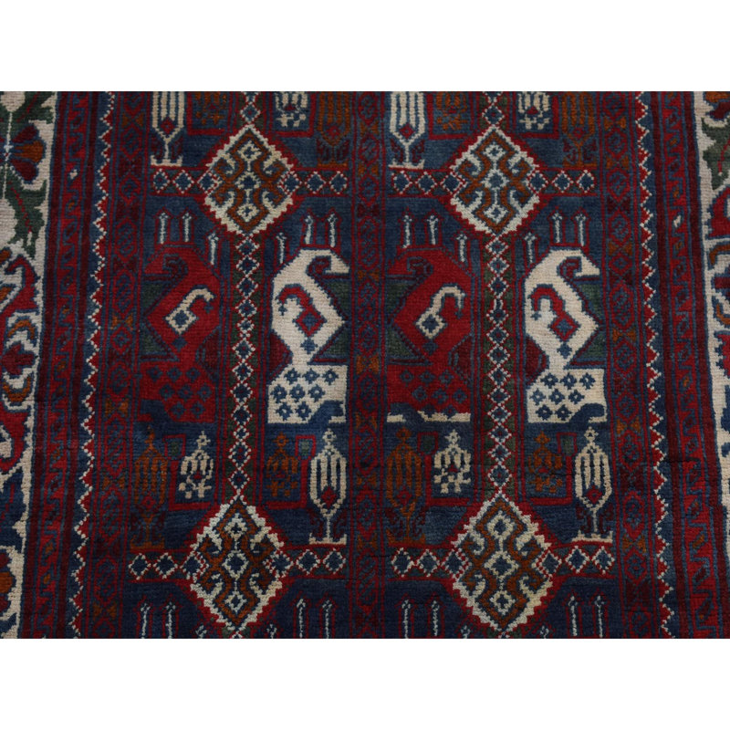 Tapis rouge nouvel âge en laine 2 pi 6 po x 9 pi 3 po Jessamae