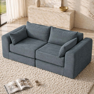 Modular Cloud Comfort Sofa with Corduroy Luxury