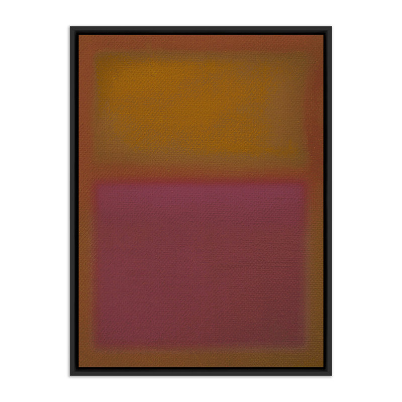 Composition Deep Painting by Charles Stuart, Black, 40" H x 30" W x 2" D, Red/Orange