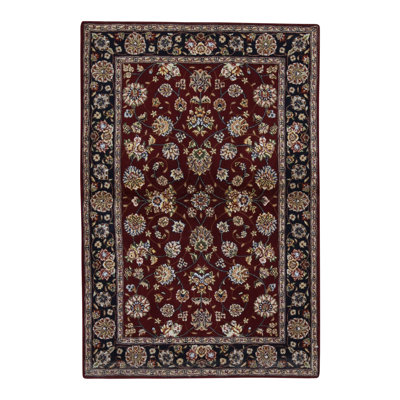 Tapis vin et bleu marine de haute qualité noué à la main