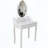 White Princess Vanity Desk Set with LED Light Mirror, 4 Drawers and Stool-801802206