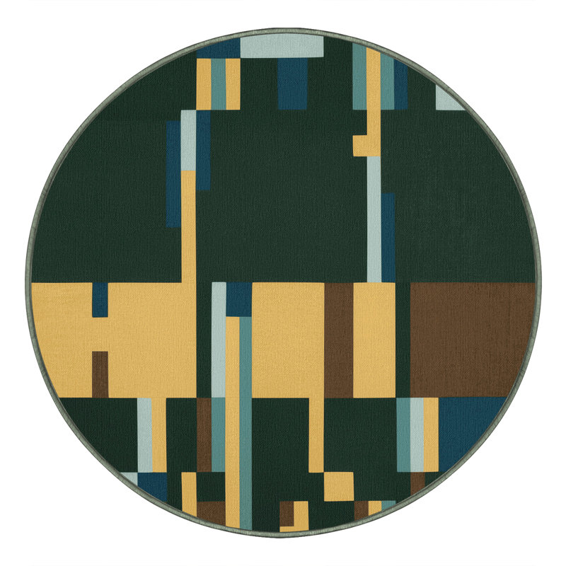 Plains In Pixels Rug, Round 3'